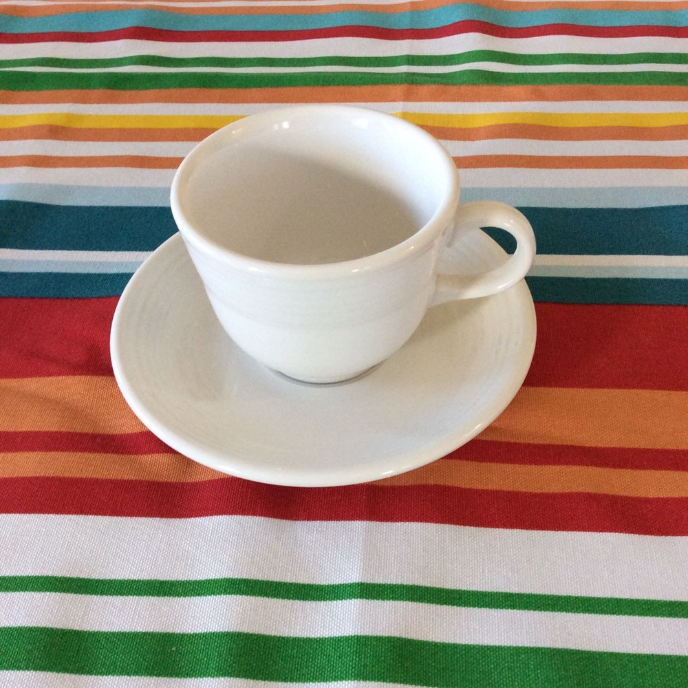 Fiesta ware cup and saucer white